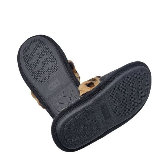 Jessica Simpson Leopard Print Memory Foam Slippers M (7-8) Womens Faux Fur - Picture 7 of 8